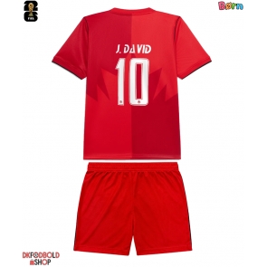 Canada Jonathan David #10 Hjemmebanesæt Børn VM 2026 Kort ærmer (+ korte bukser)